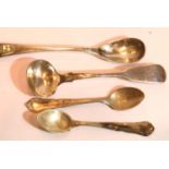 A pair of Danish hallmarked silver condiment spoons marked for Copenhagen with Victorian and