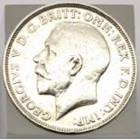 1914 Sterling silver florin of King George V - Excellent example of ghosting to reverse. P&P Group 1
