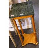 Marble top square occasional table, H: 70 cm. Not available for in-house P&P.