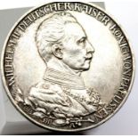 1913 - Silver Drei Marks - Wilheim II - German Reich. P&P Group 1 (£14+VAT for the first lot and £