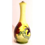 Large Moorcroft lamp base in the yellow Hibiscus pattern, H: 28 cm. P&P Group 3 (£25+VAT for the