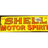 Shell enamel sign, 30 x 10 cm. P&P Group 2 (£18+VAT for the first lot and £3+VAT for subsequent