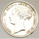 1887 - Silver Sixpence (Bun Head) - Queen Victoria. P&P Group 1 (£14+VAT for the first lot and £1+