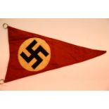 German/WWII type Swastika red pennant. P&P Group 1 (£14+VAT for the first lot and £1+VAT for