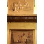 Two framed watercolours of Liverpool W G Herdman. Not available for in-house P&P.