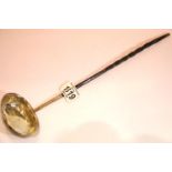 George III hallmarked silver toddy ladle with twisted whale-bone handle, London assay 1807. P&P