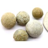 English Civil War lead musket balls - various calibre from pistol to rifles - Knaresborough find.