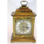 Buren Swiss bracket clock, the case gilt and lacquered in Chinoiserie designs, having a circular