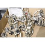 Collection of Royal Hampshire cast and silver plated figurines, some damaged. P&P Group 2 (£18+VAT