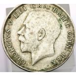 1921 Sterling silver half crown of King George V. P&P Group 1 (£14+VAT for the first lot and £1+