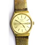Gents Rotary gold plated day date automatic wristwatch. P&P Group 1 (£14+VAT for the first lot
