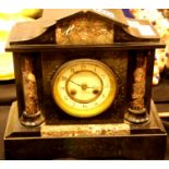 Marble and slate chiming mantel clock. Not available for in-house P&P.