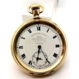 Thomas Russell and Son Liverpool gold plated open face pocket watch in working order. P&P Group