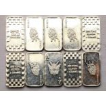 Ten 1g Joker fine silver bars. P&P Group 1 (£14+VAT for the first lot and £1+VAT for subsequent