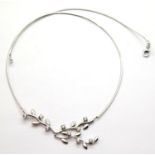 Boxed 9ct white gold Beaverbrooks stone set necklace, 7.2g. P&P Group 1 (£14+VAT for the first lot