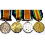 Two WWI medal pairs to; T4-238855 DVR H.W Wynn and T4-088801 DVR J.H Ellis. P&P Group 1 (£14+VAT for