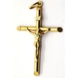 9ct gold crucifix, L: 4.5 cm, 2.1g. P&P Group 1 (£14+VAT for the first lot and £1+VAT for subsequent