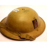 Desert Rats WWII helmet. P&P Group 2 (£18+VAT for the first lot and £3+VAT for subsequent lots)