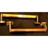 Pair of long brass shop door handles. P&P Group 2 (£18+VAT for the first lot and £3+VAT for