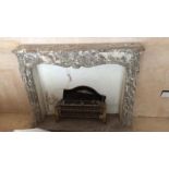 19th century French rouge marble chimney piece, recently dismantled, showing some damage. Not