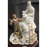 Very large Capodimonte figurine of Michelangelo carving Moses, limited edition 375/500, H: 70 cm.