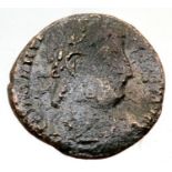 Roman Bronze AE4 Constantine dynasty with Centurions holding legions standards - minted in