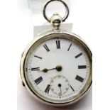 Heavy hallmarked silver key wind pocket watch, assay London. P&P Group 1 (£14+VAT for the first