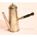 Victorian hallmarked silver pepperette in the form of a miniature chocolate pot with turned