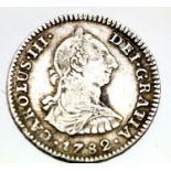 1782 - Silver Spanish 1 Reale (Pieces of Eight) - era of Pirates timeline between US civil war and