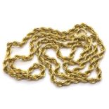 9ct gold rope chain, L: 45 cm, 4.0g, clasp fully working, no damage. P&P Group 1 (£14+VAT for the