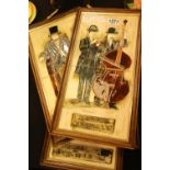 Five Majolica tile pictures by Maws and a modern watercolor signed Gordon. Not available for in-