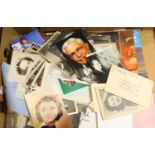 Quantity of entertainment ephemera including signed pictures, album covers and 8 x 10 pictures. P&
