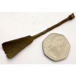 Roman Bronze age spatula - ornate design. P&P Group 1 (£14+VAT for the first lot and £1+VAT for