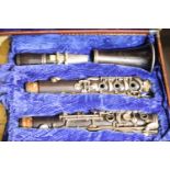 Cased A C Fischer four piece clarinet dated 1938. P&P Group 3 (£25+VAT for the first lot and £5+