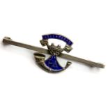 Somerset Light Infantry silver and enamel Sweetheart badge. P&P Group 1 (£14+VAT for the first lot