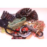 Box of mixed costume jewellery. P&P Group 1 (£14+VAT for the first lot and £1+VAT for subsequent