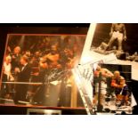 Earnie Shavers signed photograph vs Muhammad Ali with Allstars 29332 sticker, 20 x 25 cm and other
