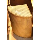 Vintage Lloyd Loom wicker laundry hamper. Not available for in-house P&P