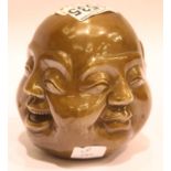 Brass four faced Buddha, H: 11 cm. P&P Group 1 (£14+VAT for the first lot and £1+VAT for