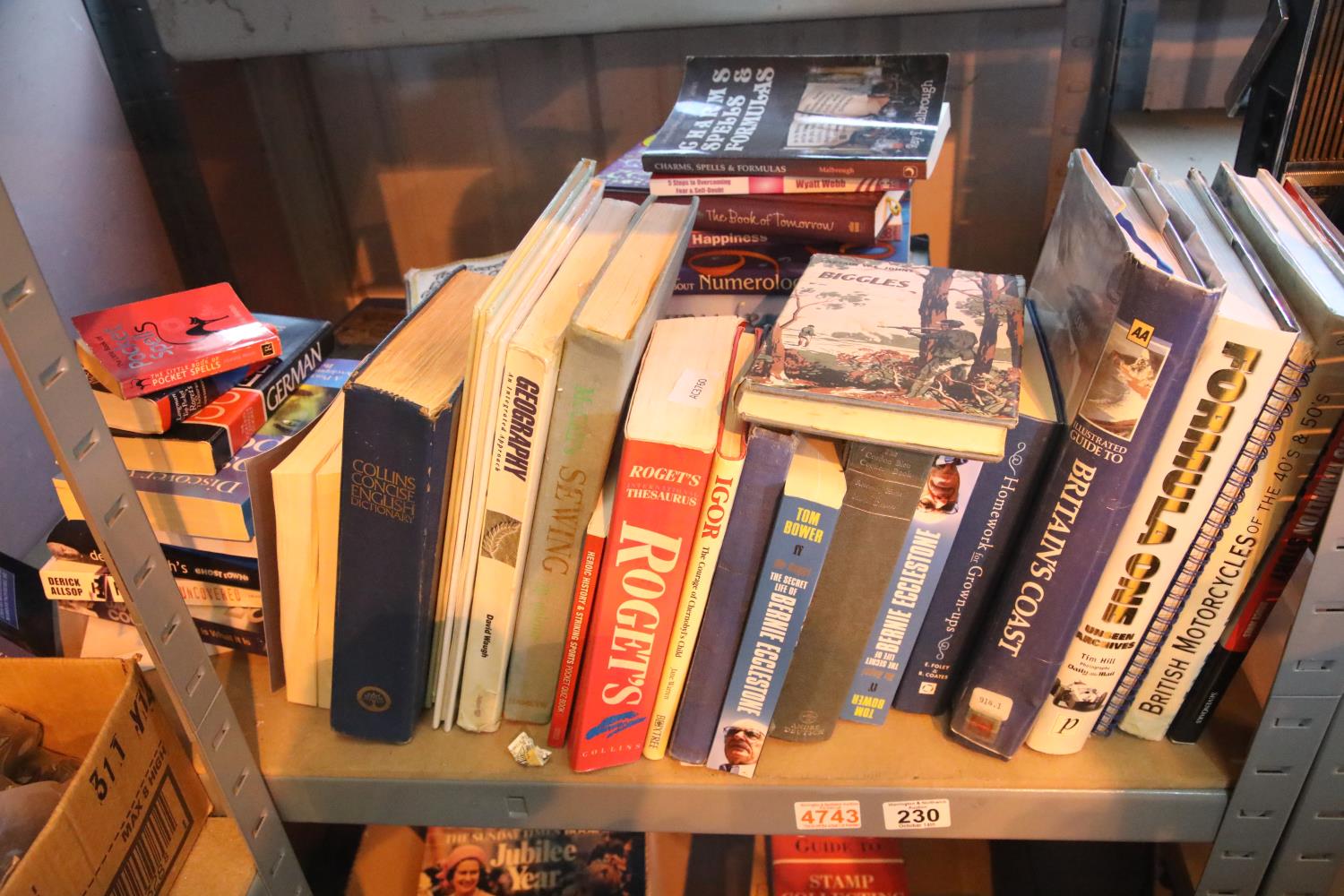 Shelf of mixed books. Not available for in-house P&P.