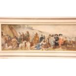 George Cattermole RWS (1800-1868) framed watercolour of a figural group including a 17thC