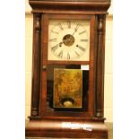 Seth Thomas wall mounted clock with decorative glass panel to front. Not available for in-house P&P.