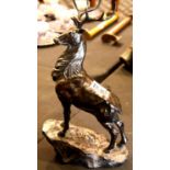 Resin Stag on rock, H: 43 cm. P&P Group 3 (£25+VAT for the first lot and £5+VAT for subsequent lots)