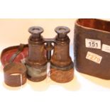 Pair of vintage Armstrong and Bro binoculars in leather case. P&P Group 2 (£18+VAT for the first lot