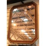 Leaded window effect mirror, 53 x 68 cm. Not available for in-house P&P