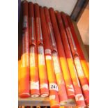 Nine Sunflex glass fire elements 17 3/4 to 22 3/4. Not available for in-house P&P.