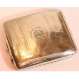 Hallmarked silver cigarette case, 98g. P&P Group 1 (£14+VAT for the first lot and £1+VAT for