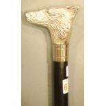 Wolf's head walking stick, L: 97 cm. P&P Group 3 (£25+VAT for the first lot and £5+VAT for