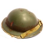 WWII artillery helmet B.E.F. P&P Group 2 (£18+VAT for the first lot and £3+VAT for subsequent lots)
