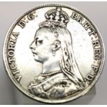 1889 - Silver Crown of Queen Victoria. P&P Group 1 (£14+VAT for the first lot and £1+VAT for